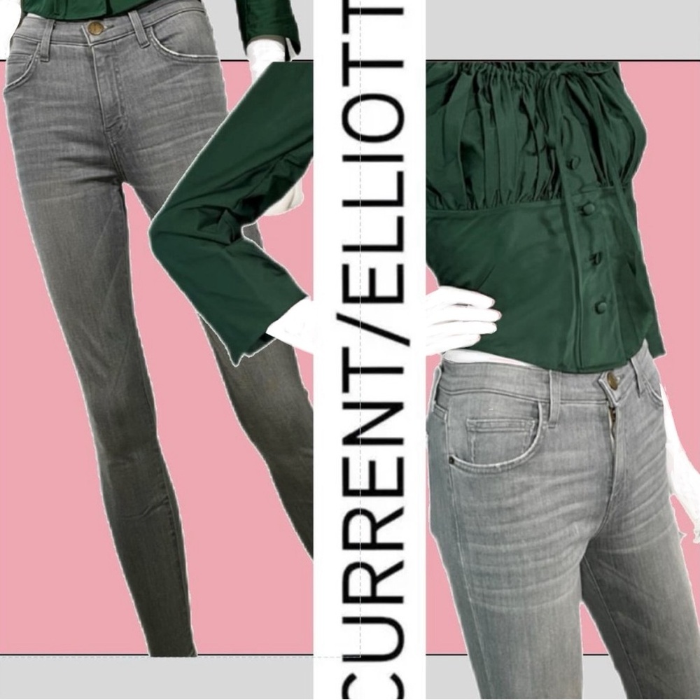 CURRENT/ELLIOTT Stiletto High Waist Gray Fade Skinny Jeans size 28 or 4 6